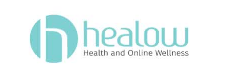 Healow logo with teal and gray text.